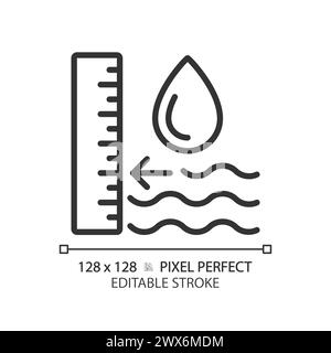 Icône linéaire de niveau d'eau souterraine Illustration de Vecteur