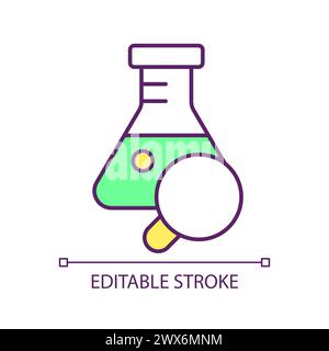 Icône de couleur RVB de l'analyse des réactifs Illustration de Vecteur
