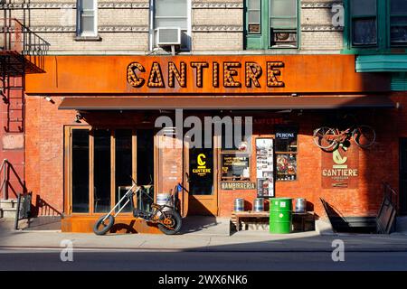 Cantiere Hambirreria, 41 Kenmare St, New York, NYC photo de la vitrine d'un restaurant italien de hamburgers dans le quartier Nolita de Manhattan. Banque D'Images