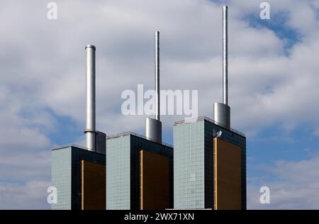 Centrale de chauffage urbain Linden, Hanovre, basse-Saxe, Allemagne, Europe Banque D'Images