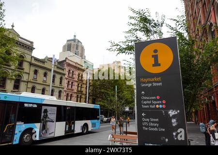 Panneau pour Haymarket, George Street, Sydney, Australie Banque D'Images