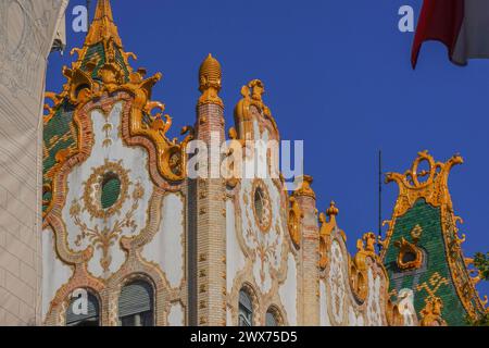 Hongrie, Budapest, Banque d'épargne postale, Postatakarekpenztar, était une importante institution d'épargne en Hongrie, créée en 1886 et terminée en 1948. Banque D'Images