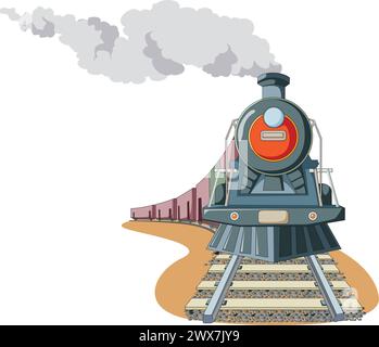Vecteur de dessin animé de train de vapeur Illustration de Vecteur