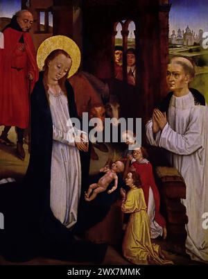 Naissance de Jésus, Annonciation et Gédéon (triptyque) pays-Bas Sud 4ème quart 15ème siècle anonyme 1500 - 1519 Musée Mayer van den Bergh, Anvers, Belgique, Belgique. ( Panneau central, ) Banque D'Images