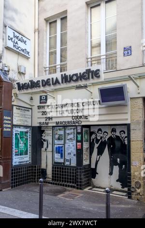 France, région Ile-de-France, Paris rive gauche, 5ème arrondissement, rue de la Huchette, Théâtre de la Huchette, 21 mars 2024 Banque D'Images