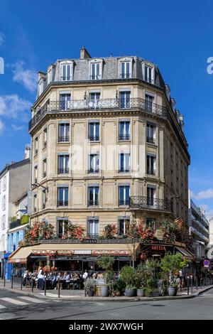 France, région Ile-de-France, Paris rive gauche, Montparnasse, 14ème arrondissement, boulevard Edgar Quinet et rue d'Odessa, café Odessa, restaurant floral 19 mars 2024 Banque D'Images