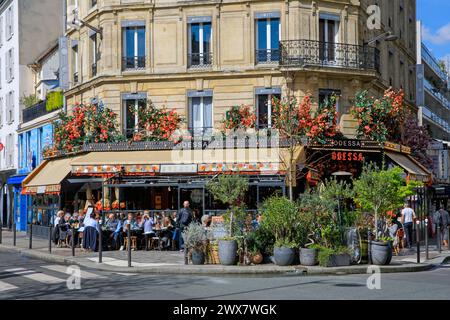 France, région Ile-de-France, Paris rive gauche, Montparnasse, 14ème arrondissement, boulevard Edgar Quinet et rue d'Odessa, café Odessa, restaurant floral 19 mars 2024 Banque D'Images