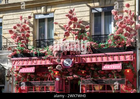 France, région Ile-de-France, Paris rive gauche, Montparnasse, 14ème arrondissement, rue d'Odessa, Mamy Rosa, restaurant floral, 19 mars 2024 Banque D'Images