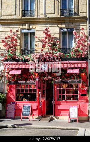 France, région Ile-de-France, Paris rive gauche, Montparnasse, 14ème arrondissement, rue d'Odessa, Mamy Rosa, restaurant floral, 19 mars 2024 Banque D'Images