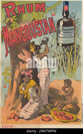 Affiche publicitaire 'Rhum Mangoustan' 1890-1900 Collection privée Banque D'Images