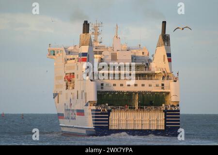 Tourisme, France, basse-normandie, calvados, ouistreham, car ferry, brittany ferries, bateau, bateau, transmanche, mer Banque D'Images