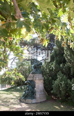 Paris, le jardin des plantes, statue de Bernardin de préparé Pierre 5ème arrondissement Banque D'Images