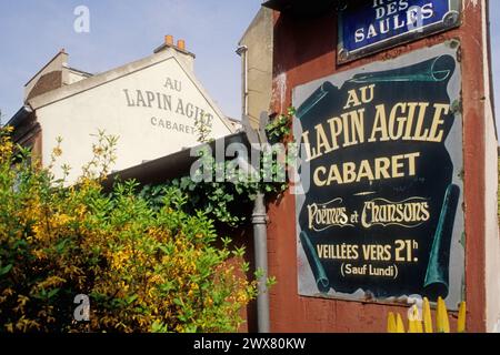 Paris, Montmartre, 18ème arrondissement, rue des Saules, au lapin Agile (cabaret Montmartre) Banque D'Images