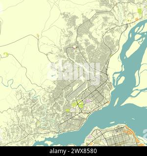 Plan de la ville de Brazzaville République du Congo Illustration de Vecteur