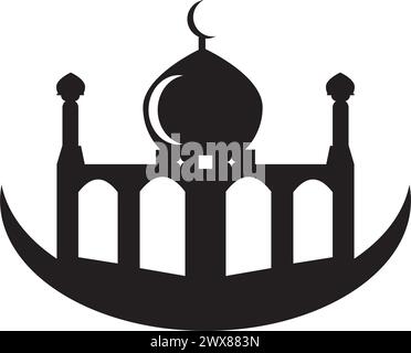 Logo d'icône de mosquée, illustration de conception vectorielle Illustration de Vecteur