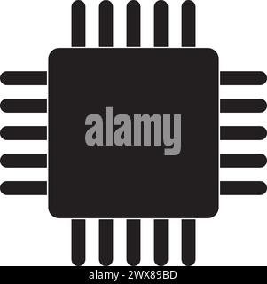 icône de puce de processeur illustration vectorielle conception de symbole Illustration de Vecteur