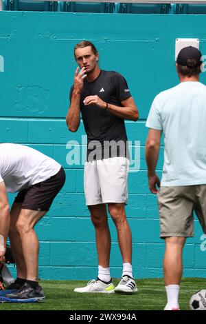 MIAMI GARDENS, FLORIDE - MARS 28 : Alexander Zverev le jour 13 de l'Open de Miami au Hard Rock Stadium le 28 mars 2024 à Miami Gardens, Floride. Personnes : Alexander Zverev crédit : Storms Media Group/Alamy Live News Banque D'Images