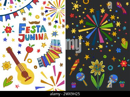 Joyeuse Festa Junina illustration colorée Illustration de Vecteur