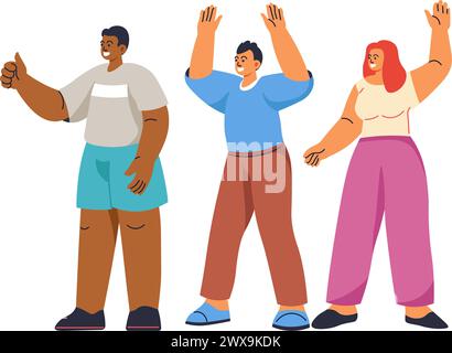 Diverses personnes gestionnant positivement vecteur Illustration de Vecteur