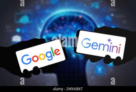 Google chatbot logiciel Gemini Banque D'Images