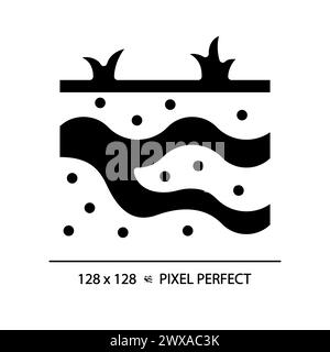 Icône de glyphe noir des eaux souterraines Illustration de Vecteur