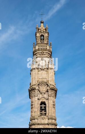 Tour de l'église de Clérigos, Porto, Portugal Banque D'Images