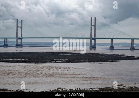 Sculpture polygonale, niveaux de Gwent par la rivière Severn . Gwent, pays de Galles , Royaume-Uni. Banque D'Images