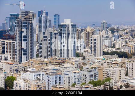 La ville de Ramat Gan et Givatayim Skyline, les bâtiments de Ramat Gan et Givatayim, Israël Banque D'Images