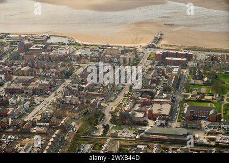 Une image aérienne de Lytham St Annes, au nord-ouest de l'Angleterre, au Royaume-Uni Banque D'Images