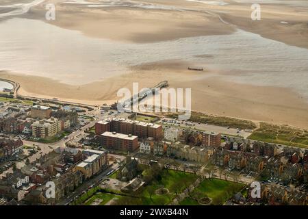 Une image aérienne de Lytham St Annes, au nord-ouest de l'Angleterre, au Royaume-Uni Banque D'Images