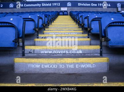 Ewood Park, Blackburn, Royaume-Uni. 29 mars 2024. EFL Championship Football, Blackburn Rovers versus Ipswich Town ; Steps in the Stets Credit : action plus Sports/Alamy Live News Banque D'Images