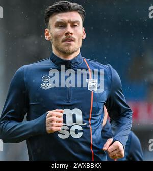 Ewood Park, Blackburn, Royaume-Uni. 29 mars 2024. EFL Championship Football, Blackburn Rovers versus Ipswich Town ; Kieffer Moore d'Ipswich Credit : action plus Sports/Alamy Live News Banque D'Images