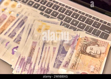 Livre sterling - GBP - est la monnaie du Royaume-Uni et de neuf de ses territoires associés. Banque D'Images