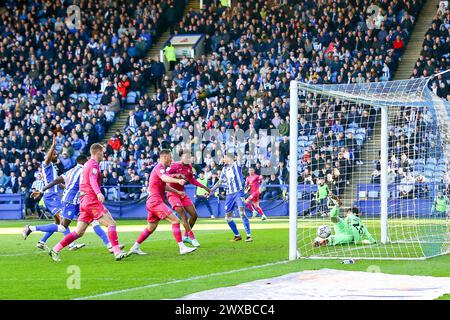 Hillsborough Stadium, Sheffield, Angleterre - 29 mars 2024 - pendant le match Sheffield Wednesday v Swansea City, EFL Championship, 2023/24, Hillsborough Stadium, Sheffield, Angleterre - 29 mars 2024 crédit : Arthur Haigh/WhiteRosePhotos/Alamy Live News Banque D'Images