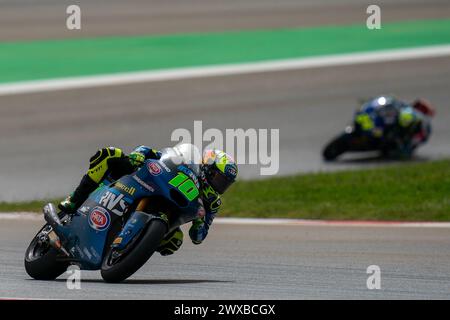 Portimao, Portugal. 22 mars 2024. PORTIMAO, PORTUGAL - 22 MARS : Diogo Moreira du Brésil, Italtrans Racing Team lors du Grand Premio Tissot de Portugal, MotoGP, essais libres à l'Autodromo Internacional do Algarve le 22 mars 2024 à Portimao, Portugal. (Photo de Henk Seppen/Orange Pictures) crédit : Orange pics BV/Alamy Live News Banque D'Images