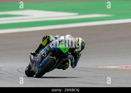 Portimao, Portugal. 22 mars 2024. PORTIMAO, PORTUGAL - 22 MARS : Diogo Moreira du Brésil, Italtrans Racing Team lors du Grand Premio Tissot de Portugal, MotoGP, essais libres à l'Autodromo Internacional do Algarve le 22 mars 2024 à Portimao, Portugal. (Photo de Henk Seppen/Orange Pictures) crédit : Orange pics BV/Alamy Live News Banque D'Images