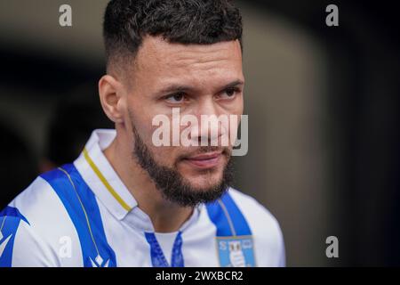 Sheffield, Royaume-Uni. 29 mars 2024. Le défenseur de Sheffield Wednesday Marvin Johnson (18 ans) pendant le match de Sheffield Wednesday FC vs Swansea City AFC Sky Bet EFL Championship au Hillsborough Stadium, Sheffield, Angleterre, Royaume-Uni le 29 mars 2024 crédit : Every second Media/Alamy Live News Banque D'Images