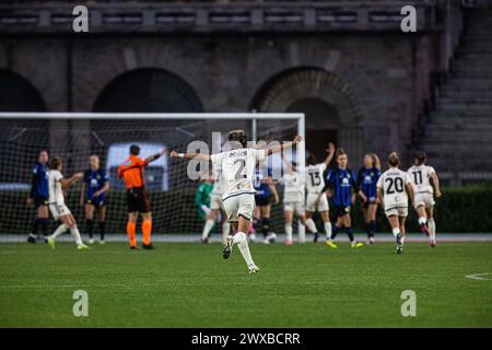 Milan, Italie. 29 mars 2024. AS Roma pendant Poule Scudetto - FC Internazionale Women vs AS Roma, football italien Serie A Women match à Milan, Italie, mars 29 2024 crédit : Agence photo indépendante/Alamy Live News Banque D'Images