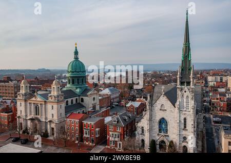 La ville historique de Harrisburg, Pennsylvanie, États-Unis Banque D'Images