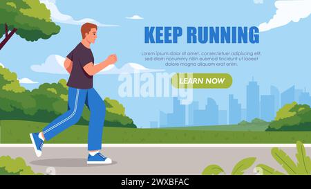 Continuer à courir l'affiche vectorielle Illustration de Vecteur