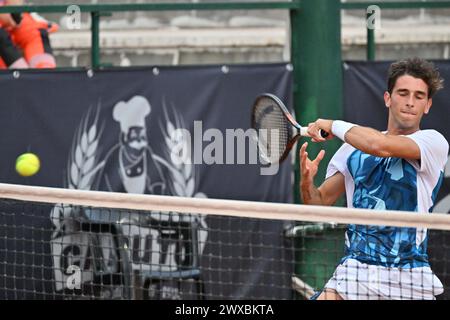 Naples, Italie. 29 mars 2024. Naples - Challenger Tour Naples Tennis Cup sur la photo : Matteo Gigante usage éditorial seulement crédit : Agence photo indépendante/Alamy Live News Banque D'Images