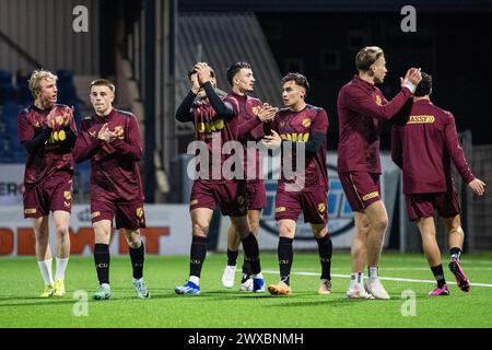 VELSEN, 29-03-2024, 711 Stadion. Football néerlandais, Keuken Kampioen Divisie, KKD, saison 2023/2024. Joueurs de Jong FC Utrecht avant le jeu Telstar - Jong Utrecht. Crédit : Pro Shots/Alamy Live News Banque D'Images