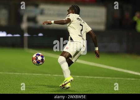 Velsen Zuid, pays-Bas. 29 mars 2024. VELSEN-ZUID, PAYS-BAS - MARS 29 : lors du match néerlandais Keuken Kampioen Divisie entre Telstar et Jong FC Utrecht au 711 Stadion le 29 mars 2024 à Velsen-Zuid, pays-Bas. (Photo de Gerard Spaans/Orange Pictures) crédit : Orange pics BV/Alamy Live News Banque D'Images