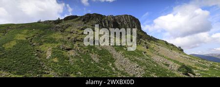 Vue sur Eagle Crag Fell, Stonethwaite Valley, Allerdale, Lake District National Park, Cumbria, Angleterre, Royaume-Uni Eagle Crag est l'un des 214 Wainwright F. Banque D'Images