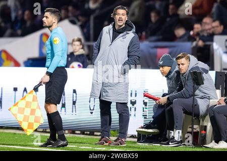 VELSEN, 29-03-2024, 711 Stadion. Football néerlandais, Keuken Kampioen Divisie, KKD, saison 2023/2024. Jong FC Utrecht entraîneur / entraîneur Ivar van Dinteren pendant le match Telstar - Jong FC Utrecht. Crédit : Pro Shots/Alamy Live News Banque D'Images