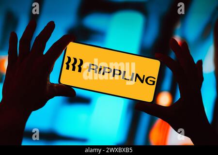 Brésil. 22 mars 2024. Dans cette illustration photo, le logo ondulé est affiché sur l'écran d'un smartphone. (Photo de Rafael Henrique/SOPA images/SIPA USA) *** strictement à des fins éditoriales *** crédit : SIPA USA/Alamy Live News Banque D'Images