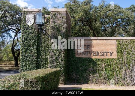 Une des entrées de l'Université Rice à Houston, Texas, États-Unis. Banque D'Images