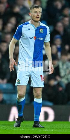 Ewood Park, Blackburn, Royaume-Uni. 29 mars 2024. EFL Championship Football, Blackburn Rovers versus Ipswich Town ; Scott Wharton de Blackburn Credit : action plus Sports/Alamy Live News Banque D'Images