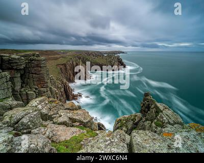 Pordenack point, Lands End, Cornwall Banque D'Images