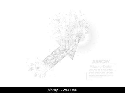 Image isolée abstraite de flèche. Illustration polygonale ressemble à des étoiles dans le ciel nocturne blask en spase ou éclats de verre volants. Conception numérique pour Illustration de Vecteur